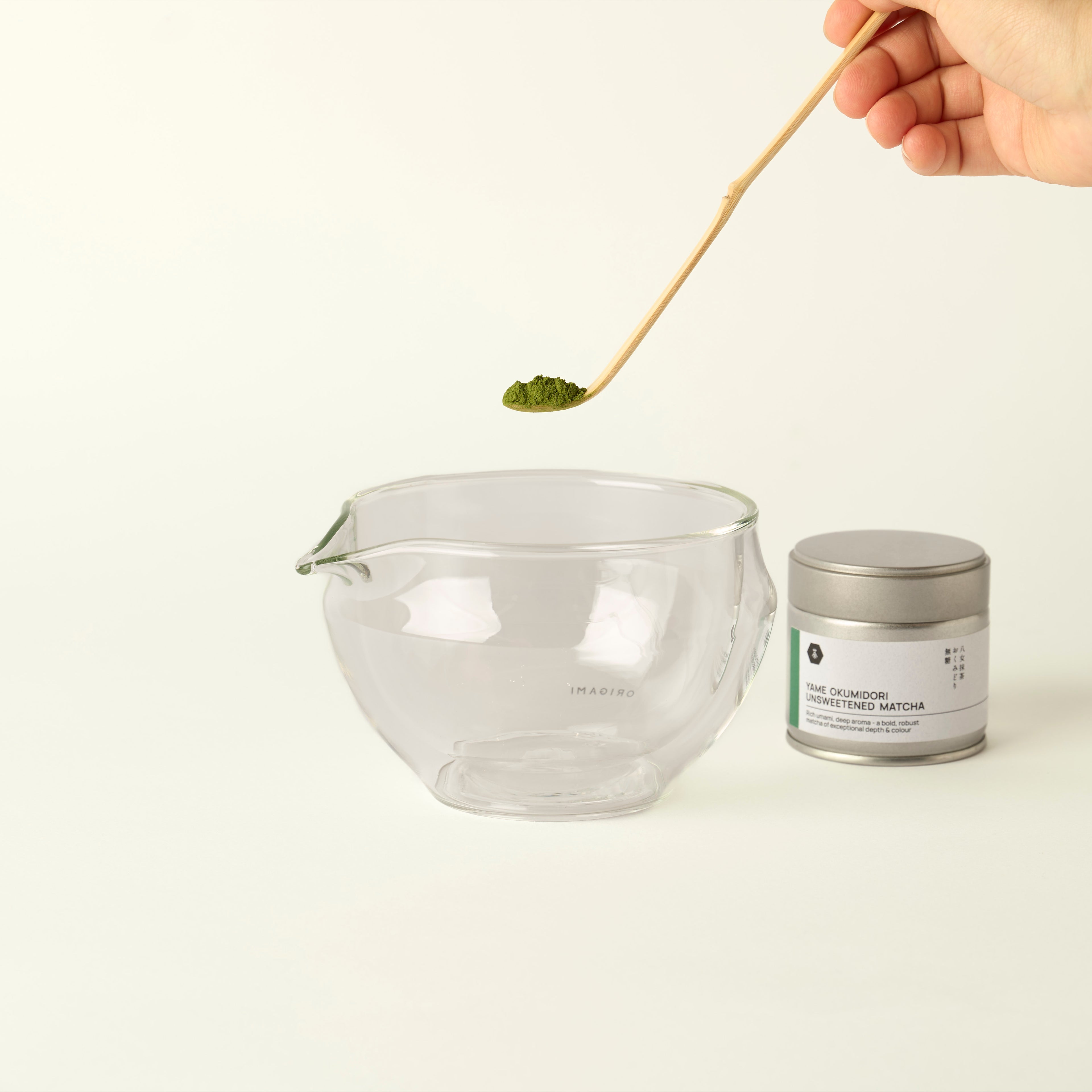 MATCHADO Glass Katakuchi Matcha Bowl - Easy Whisking & Precise Pouring - Heat-Resistant Glass & Crystal Clear