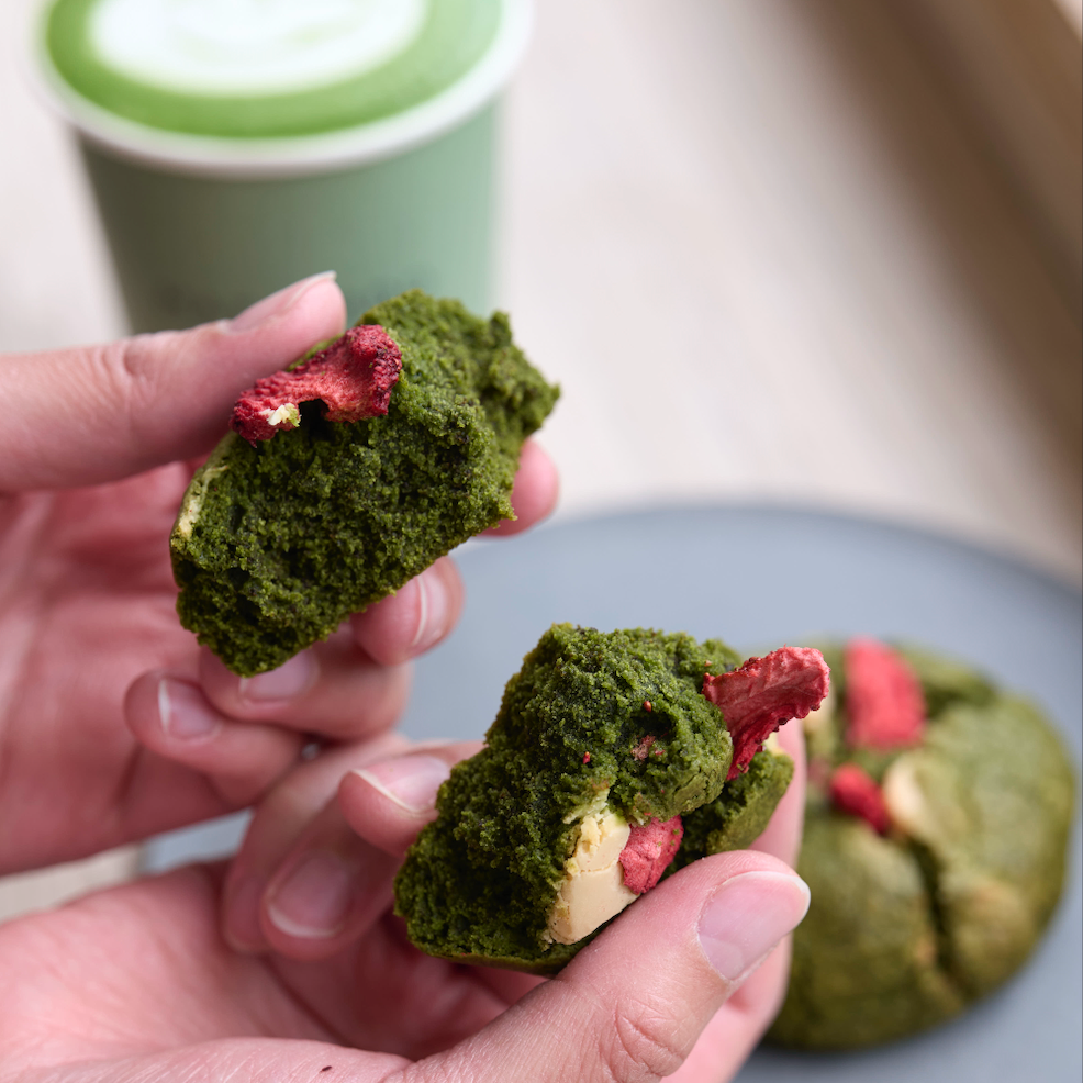 Matcha x Strawberry & White Chocolate Cookie