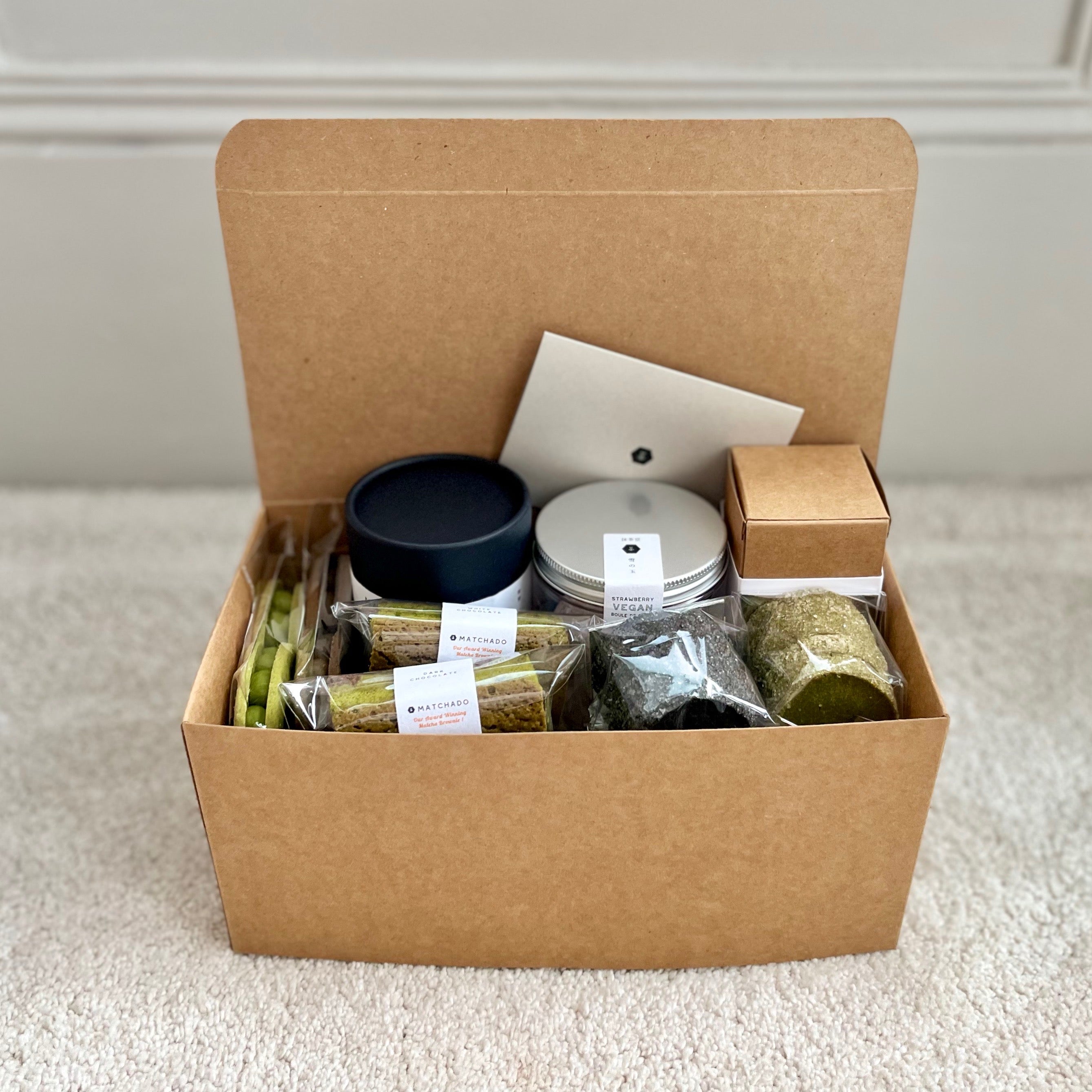 MATCHADO Gift Box (Medium/Large) -Box Only - Customisable Tea & Sweets Set. With a sweets and matcha
