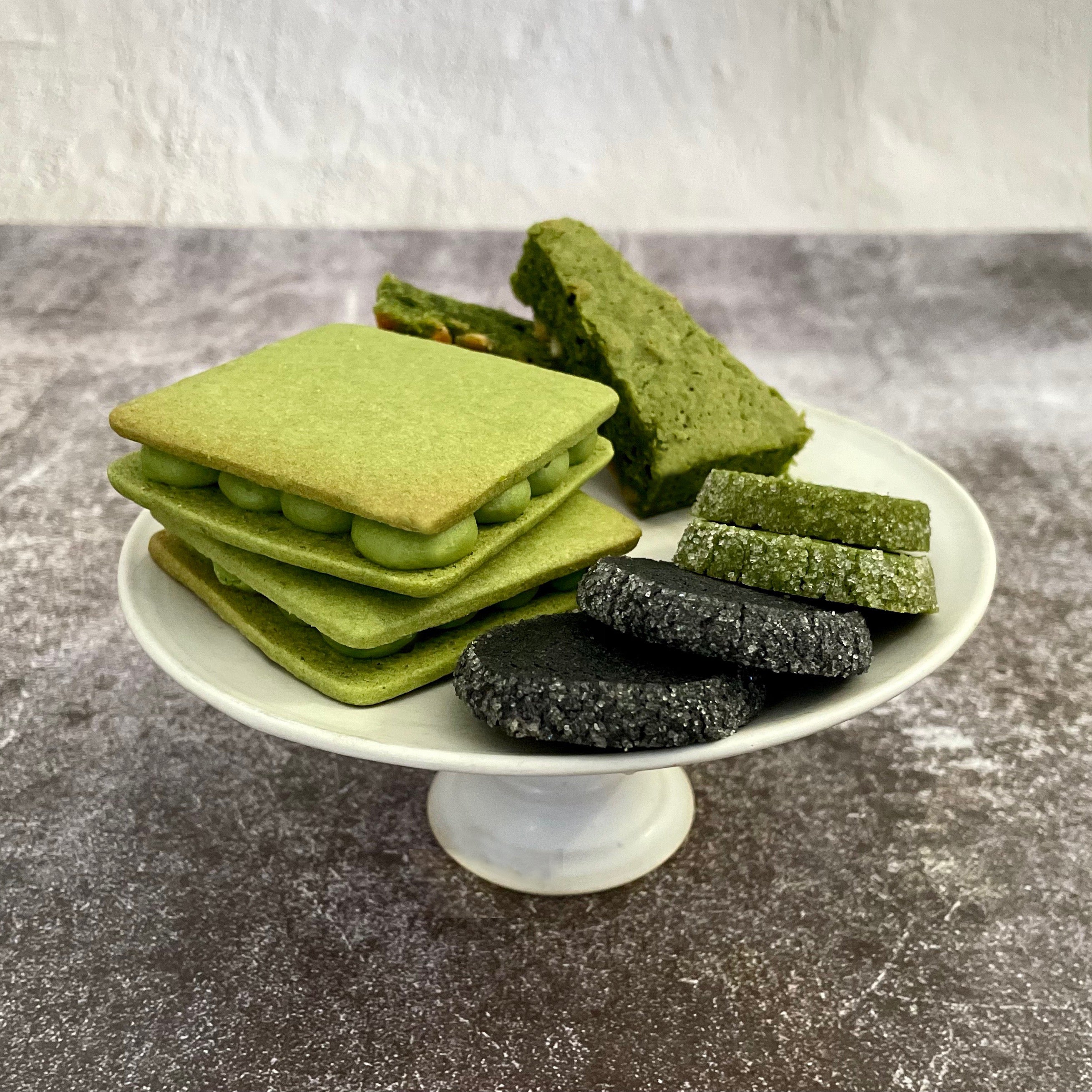 Handcrafted Japanese Shortbread Biscuits on a big plate.