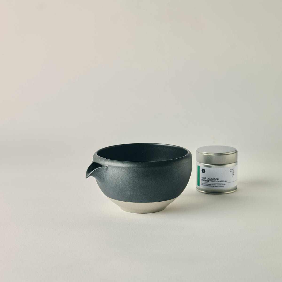 MATCHADO Katakuchi Matcha Bowl (Black) - Easy Whisking &amp; Precise Pouring - Authentic Stoneware