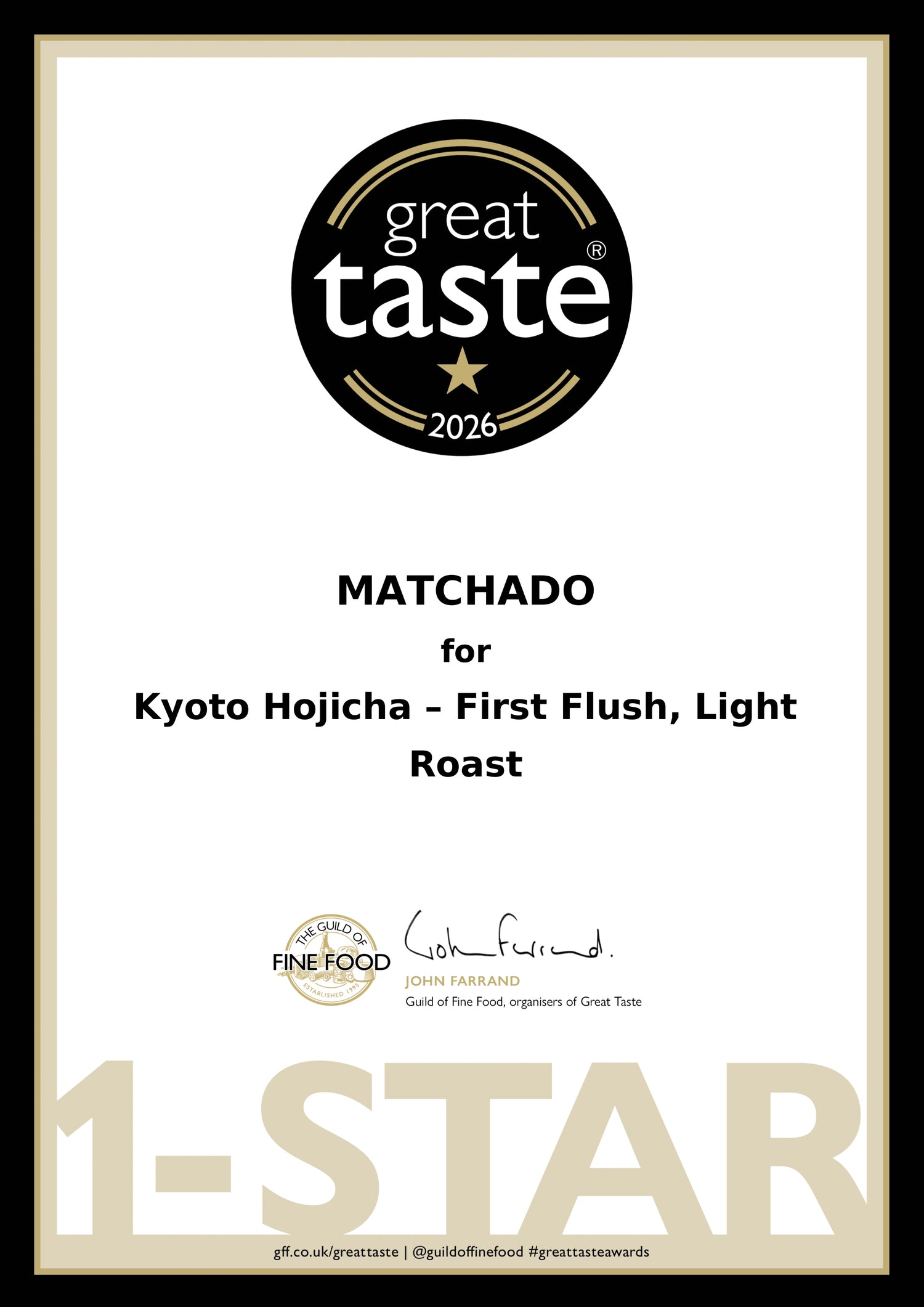 MATCHADO Kyoto Ichibancha Hojicha (Light Roast) - Great Taste Award Winner 2026 - First Flush Powder - Green-Brown Hue &amp; Delicate Umami