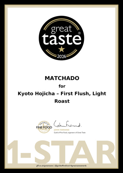 MATCHADO Kyoto Ichibancha Hojicha (Light Roast) - Great Taste Award Winner 2026 - First Flush Powder - Green-Brown Hue &amp; Delicate Umami