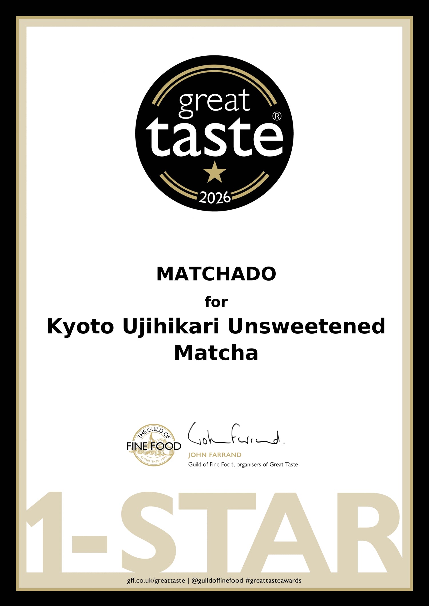 MATCHADO Kyoto Ujihikari Unsweetened Matcha - Great Taste Award Winner 2026 - Single Origin - Creamy &amp; Subtly Savoury Flavour