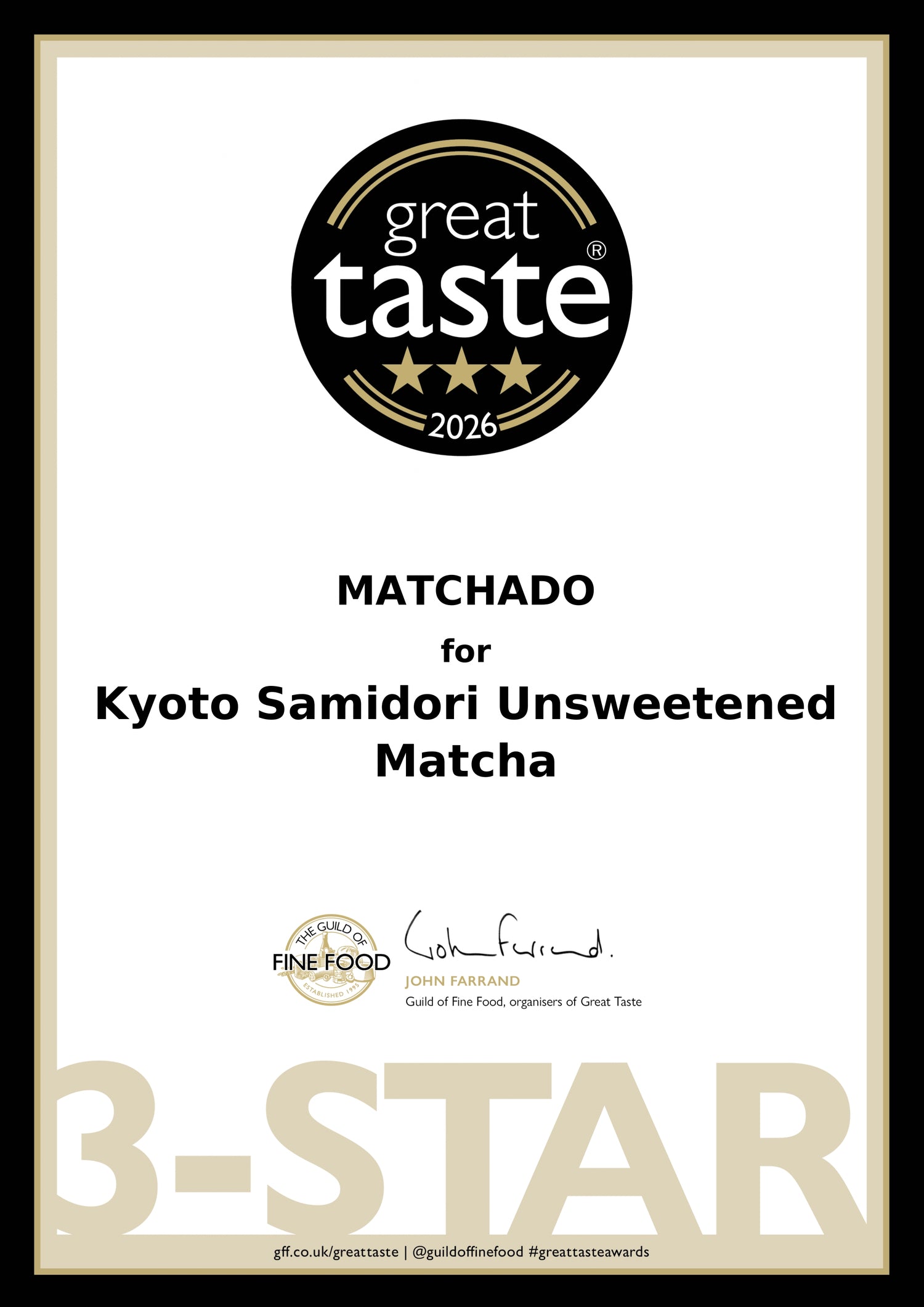 MATCHADO Kyoto Samidori Unsweetened Matcha - Great Taste Award Winner 2026 - Single Origin - Refined Finish &amp; Balanced Aroma