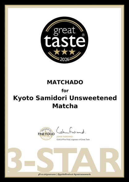 MATCHADO Kyoto Samidori Unsweetened Matcha - Great Taste Award Winner 2026 - Single Origin - Refined Finish &amp; Balanced Aroma