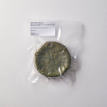 Vacuum-sealed MATCHADO Matcha Gâteau Chocolat showing the product as it arrives. The whole cake is securely packed for freshness.