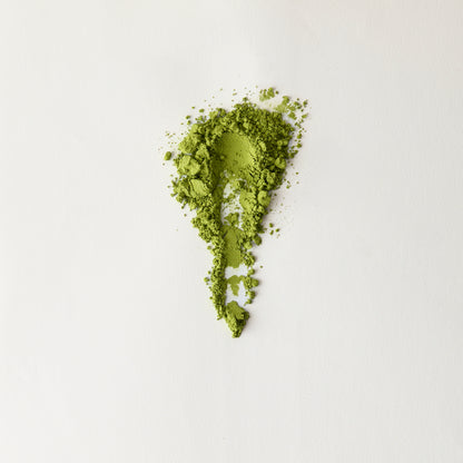 MATCHADO Matcha - Kagoshima Saemidori S2 (Wholesale). Green powder in a spoon-shaped pile on a white background