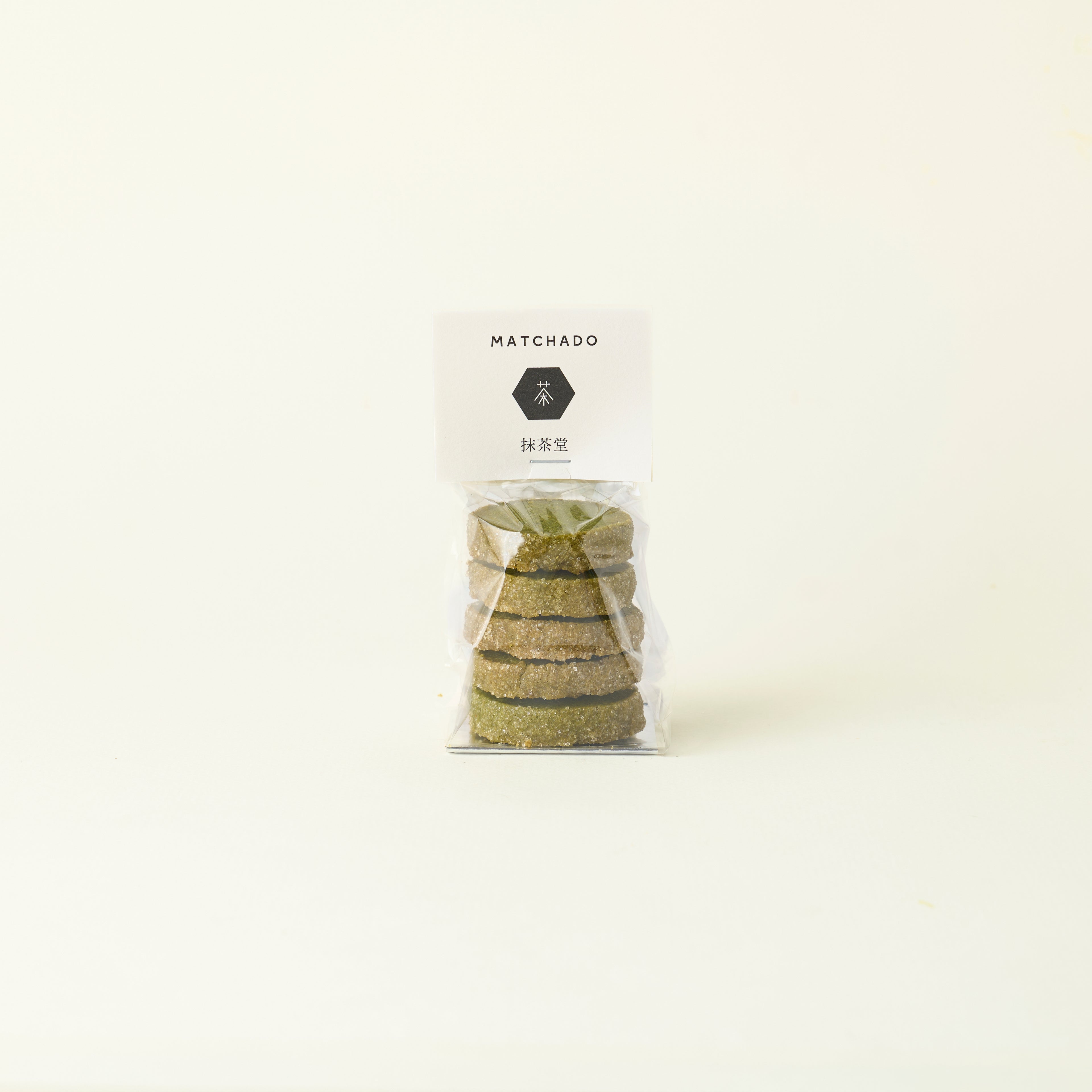 Matcha sablet on a white background.