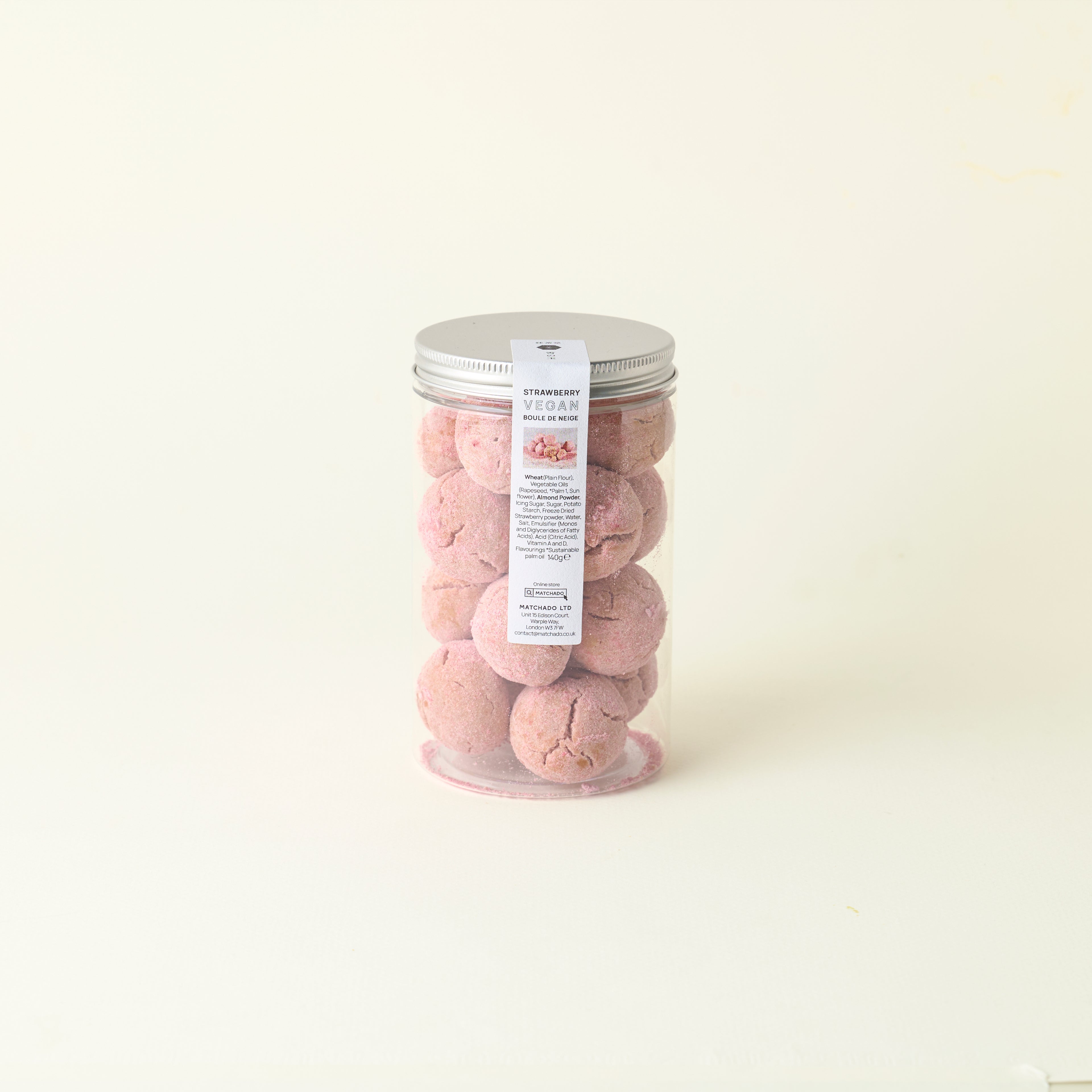 Vegan Boule De Neige Biscuits - Strawberry