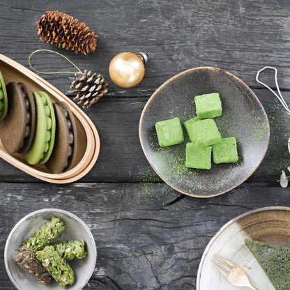 Matcha and hojicha sweets